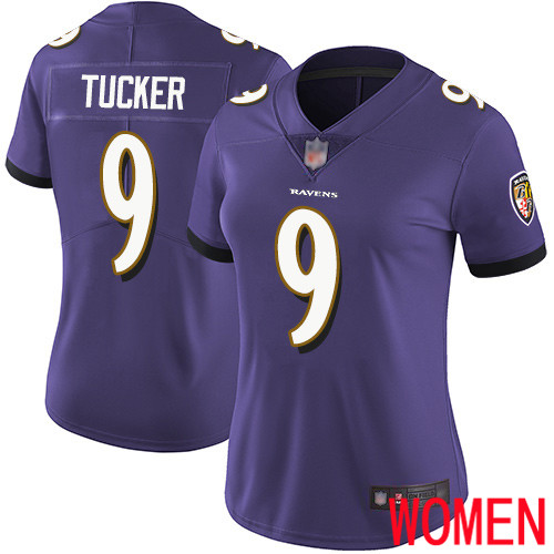 Baltimore Ravens Limited Purple Women Justin Tucker Home Jersey NFL Football 9 Vapor Untouchable